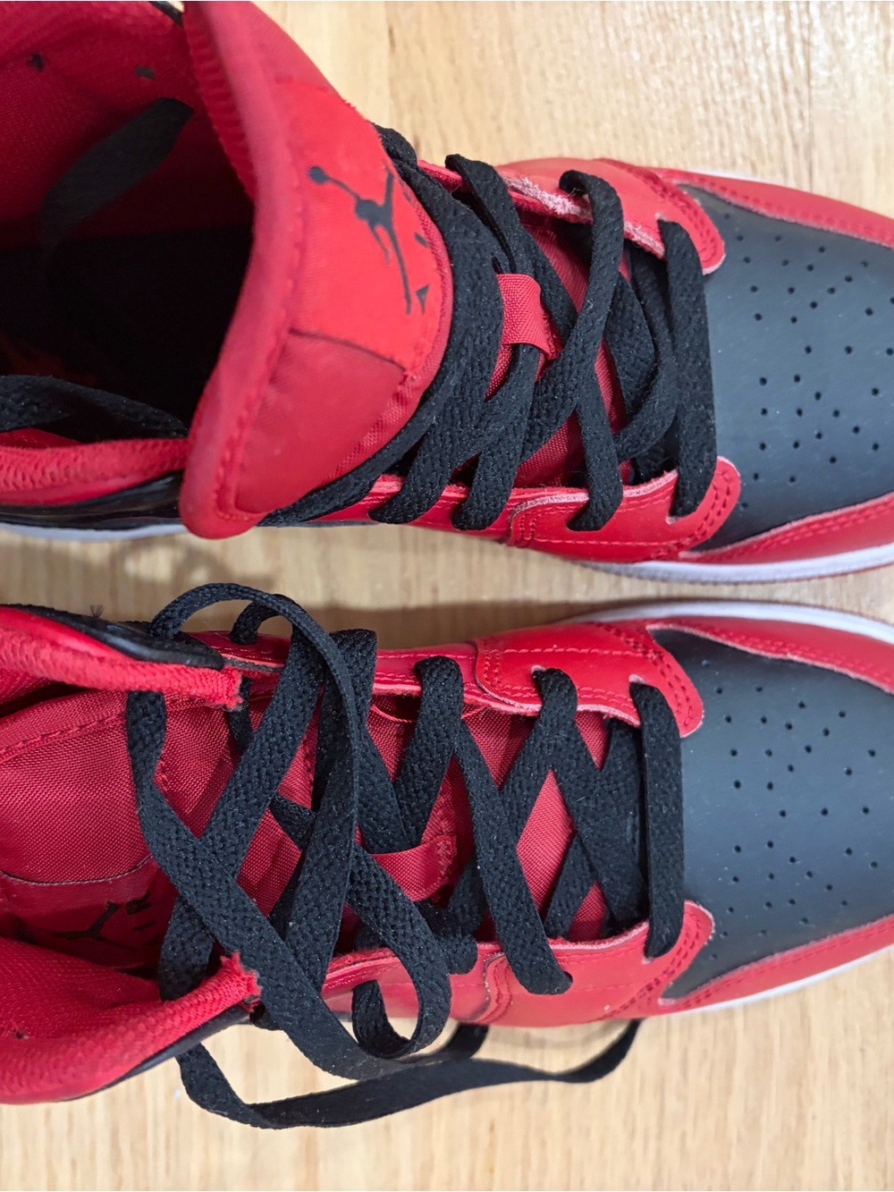 Jordan Red and Black High-Top Sneakers